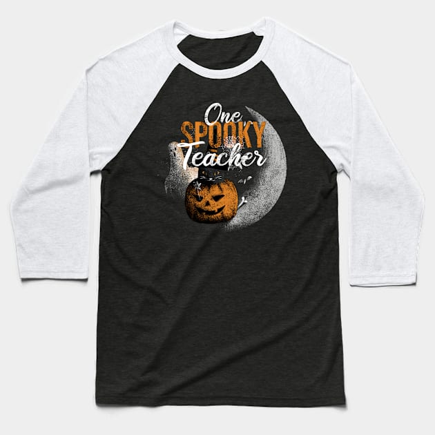 One Spooky Teacher Baseball T-Shirt by Rishirt